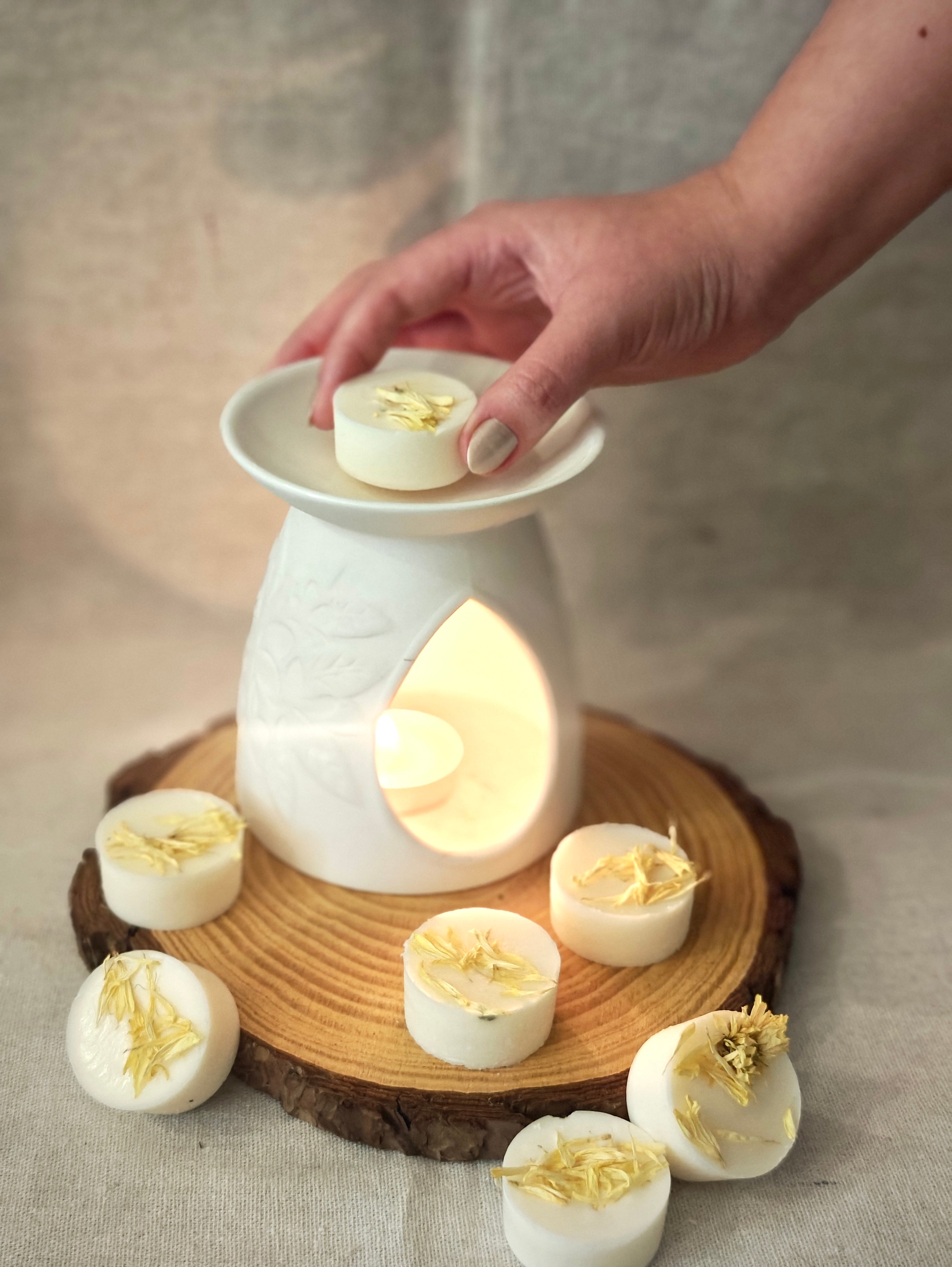 Citrus and vanilla scented wax melts for self-care rituals